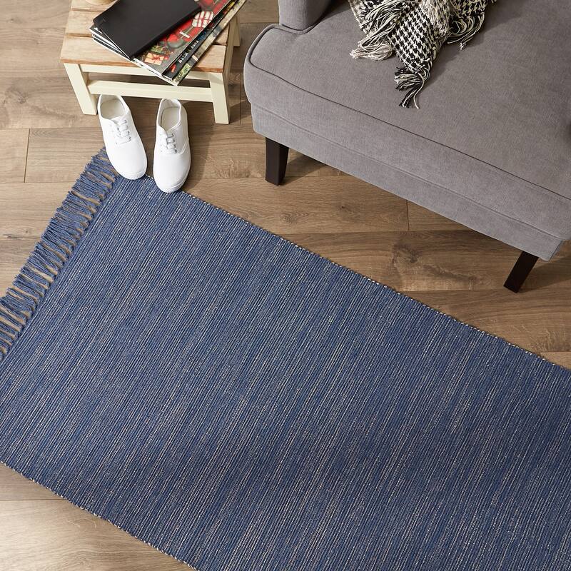 DII Gray and Off White 2-Tone Ribbed Rug 2x3 Ft - 24.0 In. L X 36.0 In. W X 0.2 In. H
