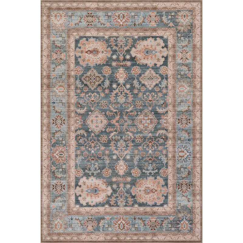 Nuloom Lioraelle Traditional Washable Area Rug - 2' x 3' - Blue - Rectangle