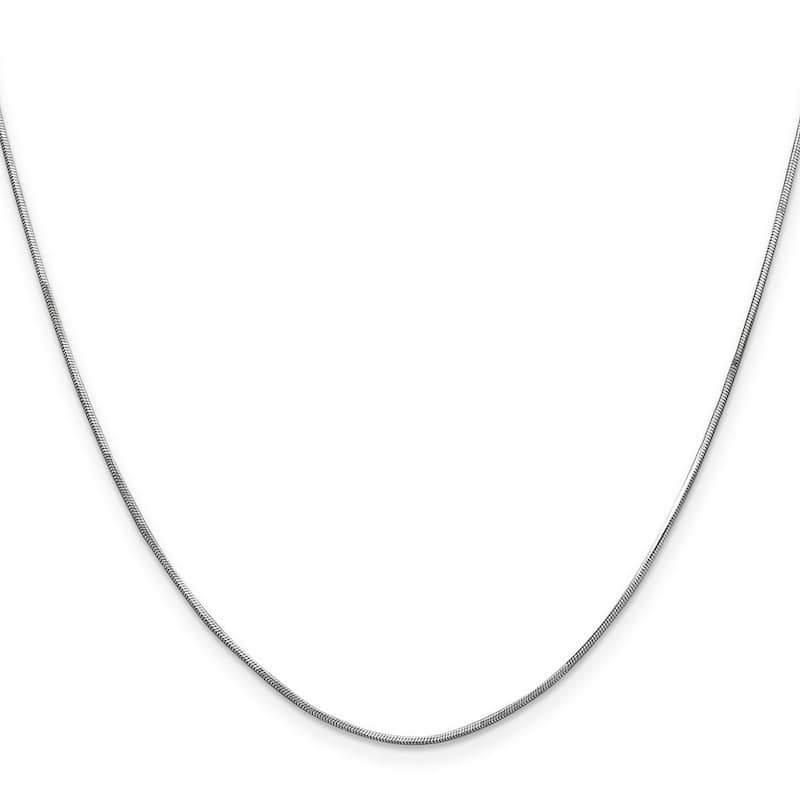 Curata 14k White Gold Solid 1mm Diamond Cut Octagonal Snake Chain (Lobster) Options 16 18 20