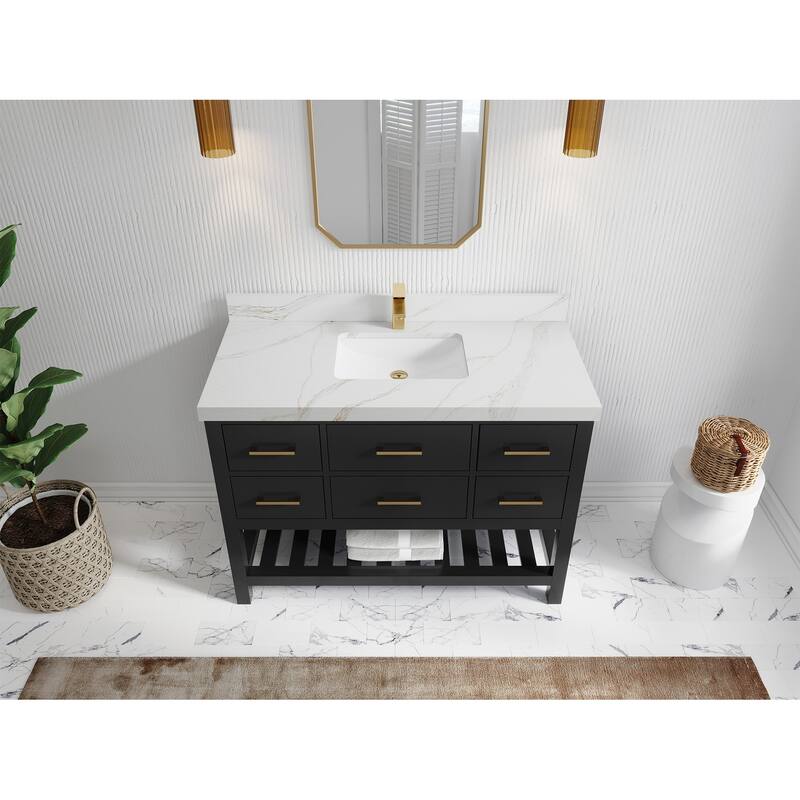 Willow Collections 48 in. W x 22 in. D Parker Single Sink Bathroom Vanity with Countertop