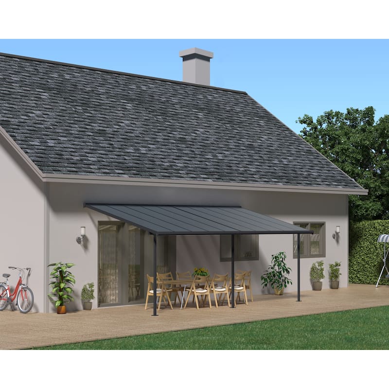 Sierra 10 ft. Gray/Gray Aluminum Patio Cover