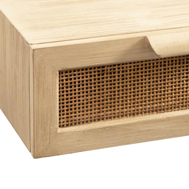Kate and Laurel Ori Floating Side Table Rattan