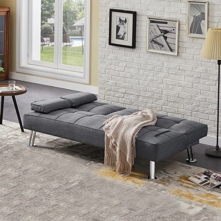 Modern Fabric Convertible Folding Futon Sofa Bed with Removable ...