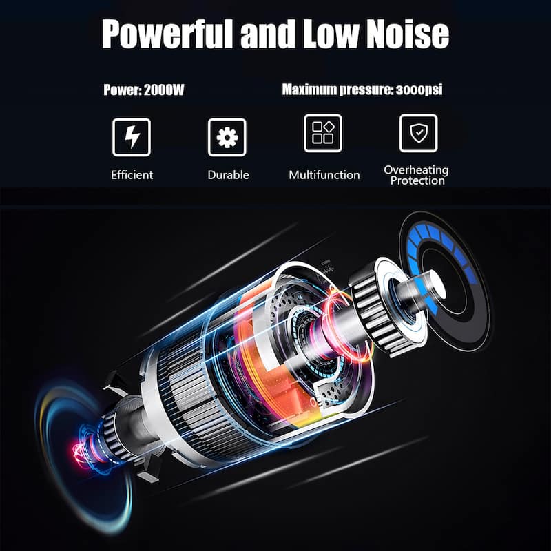 2200W 2.0 GPM Electric Pressure Washer with 5 Nozzles