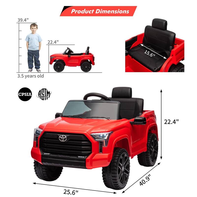 12V Licensed Toyota Ride on Car with Remote Control
