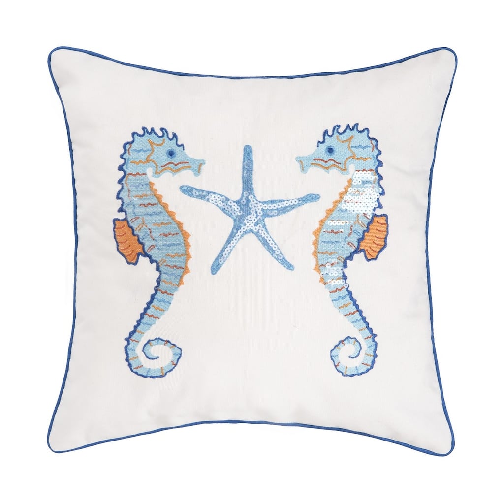 16" x 16" Galapagos Seahorse Sequined Throw Pillow