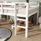 preview thumbnail 5 of 10, Full Size Loft Bed with Wide Ladder and Guard Rails, Rubber Wood Frame with Open Underbed Storage