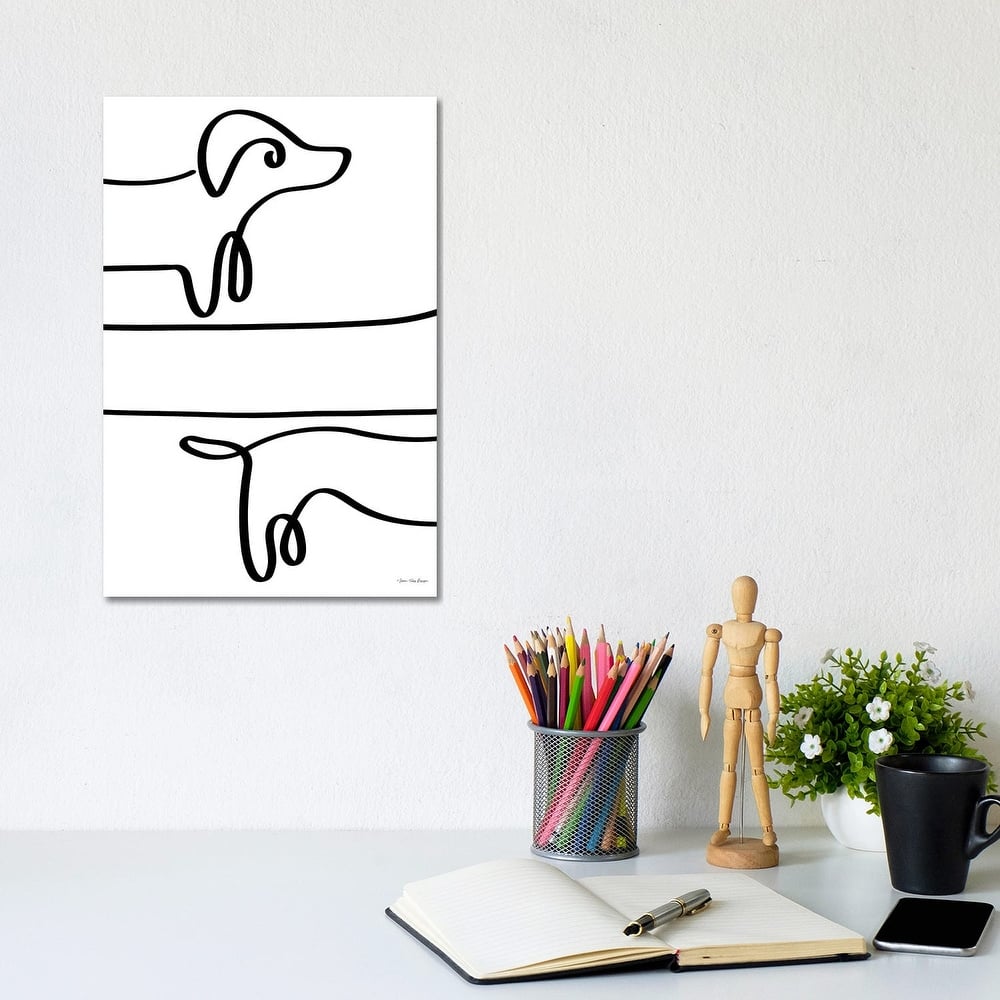 iCanvas "One Line Dachshund" by Seven Trees Design Canvas Print
