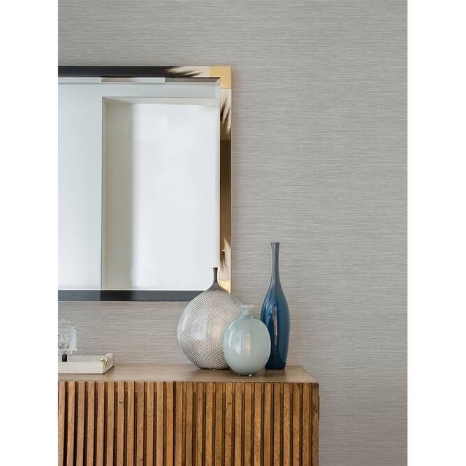 Advantage Cantor Grey Faux Grasscloth Wallpaper