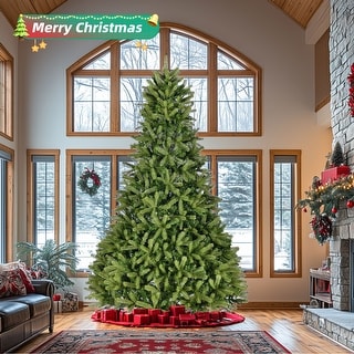 9Ft Artificial Christmas Tree with 2576 PE&PVC Mixed Branch Tips - Bed ...