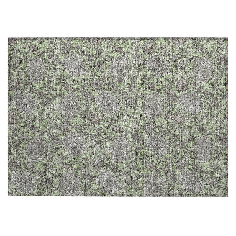 Machine Washable Indoor/ Outdoor Chantille Floral Rug