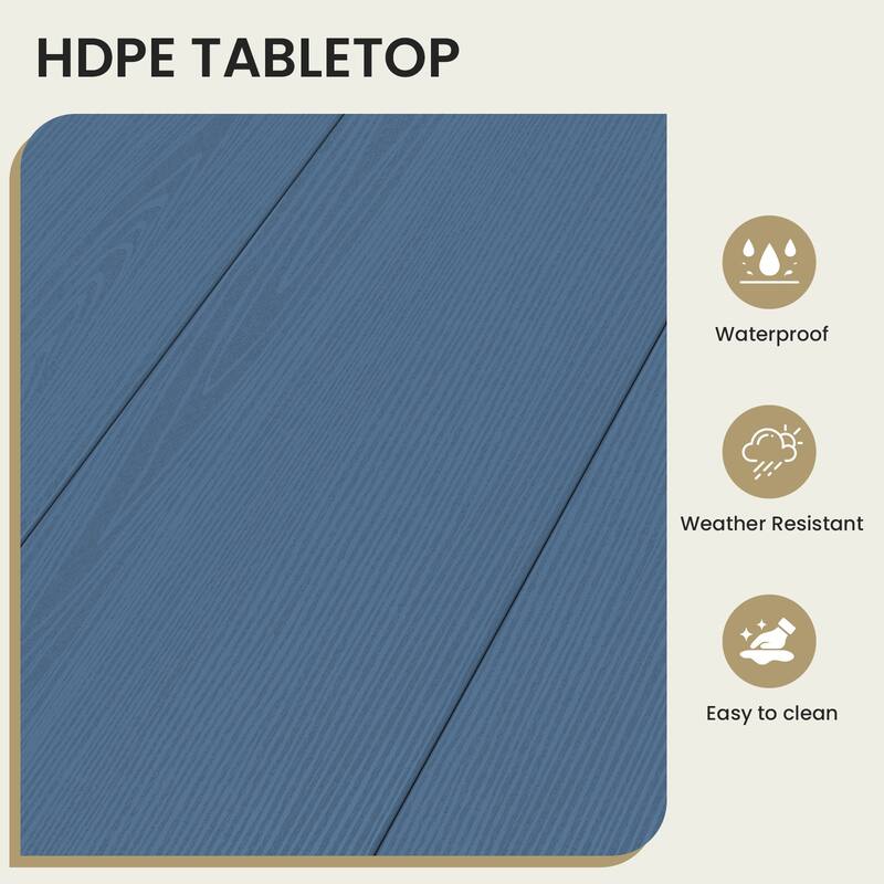 HDPE Indoor/Outdoor Bar Table with Storage Shelves