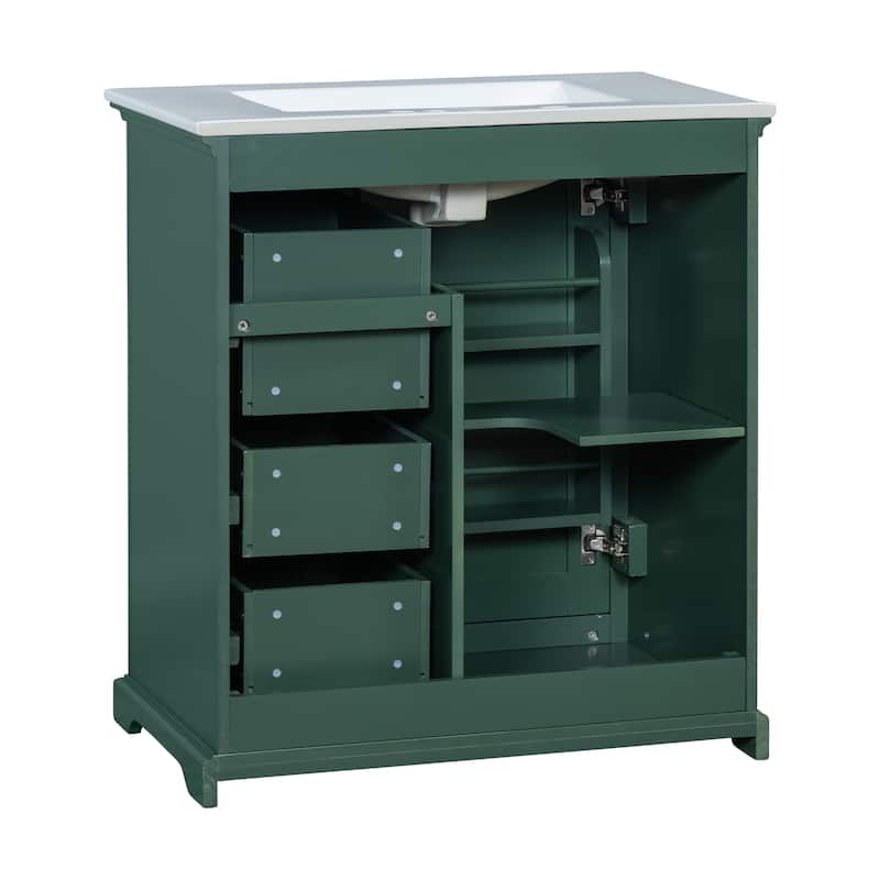30" Bathroom Vanity Bathroom Cabinet with Sink and Drawers