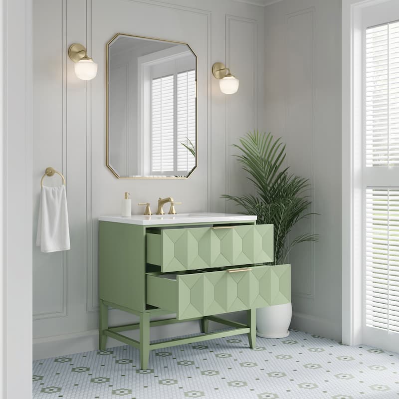 Emmeline 36" Single Vanity Cabinet, Pistachio