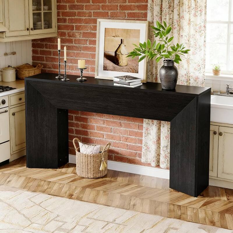 Sleek Side Table, Wooden Sofa Table, Modern Style Console Table