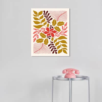 Wynwood Studio Canvas Floral and Botanical Plain Vine II Gold Modern & Contemporary Wall Art Canvas Print