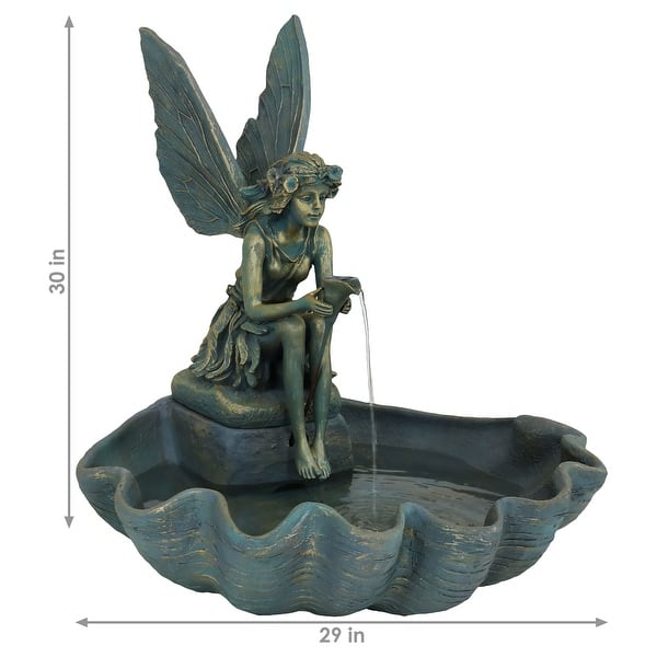 Fairy Shell Outdoor Water Fountain Garden & Backyard Feature - 30"