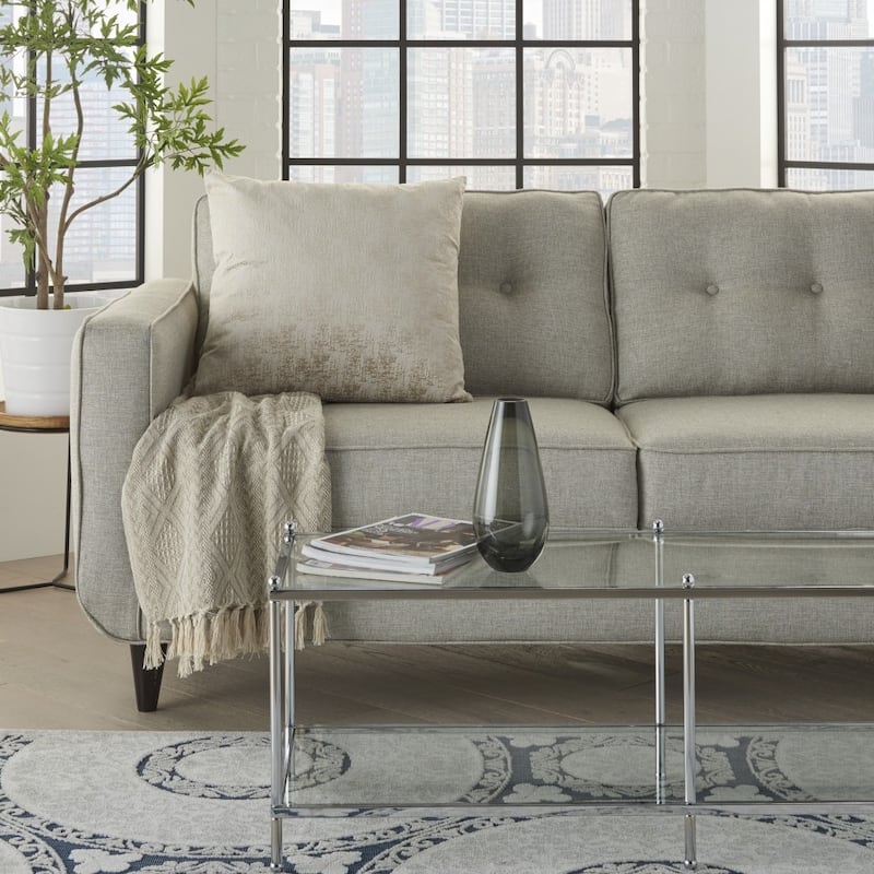 Beige Distressed Gradient Lumbar Pillow