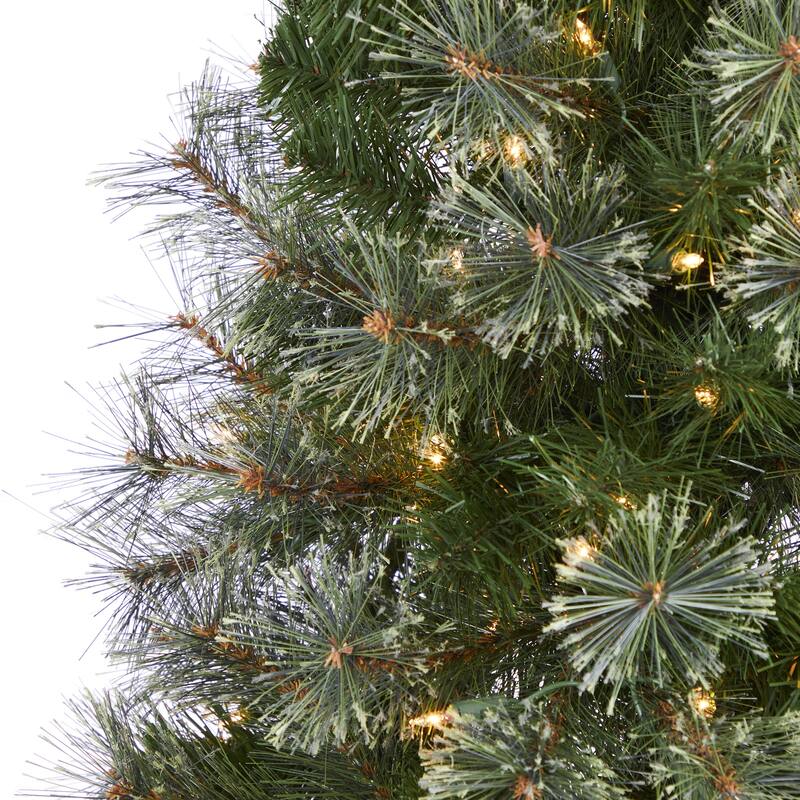 5ft. Cashmere Slim Artificial Christmas Tree with 250 Warm White Lights and 408 Branches - Elegant Holiday X-Mas Tree