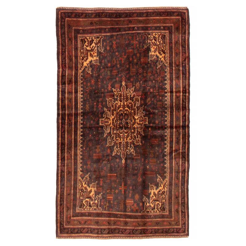 Teimani Black Rug 4'0" x 7'1" - 4'0 x 7'1 - Black - 4'0 x 7'1