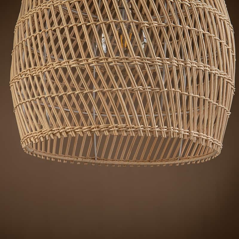 Veremund Light Bell Pendant Wicker Rattan Light - 19.7" x 15.7"