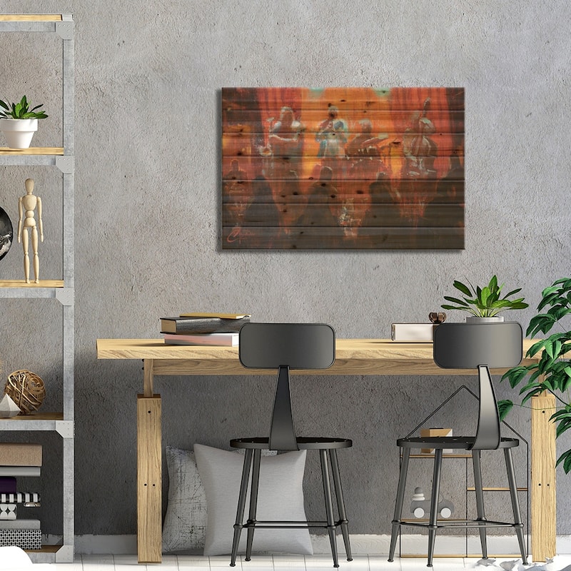 New York City, Jazz Print On Wood by Christopher Clark - Multi-Color