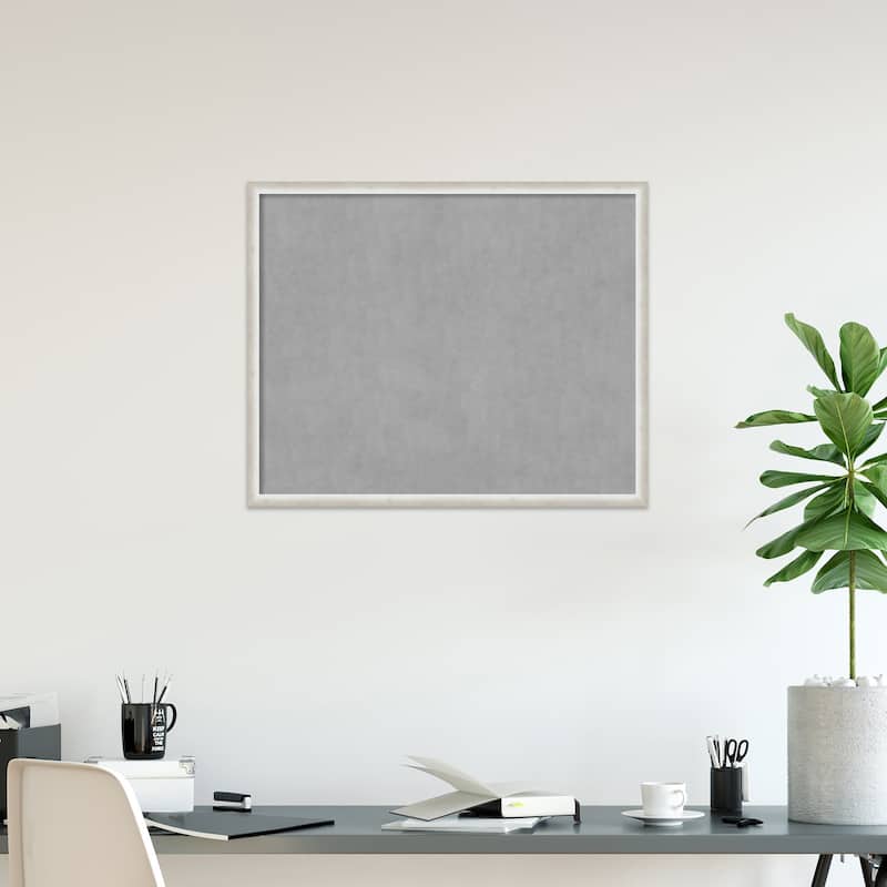 Amanti Art Two Tone Silver Framed Magnetic Board
