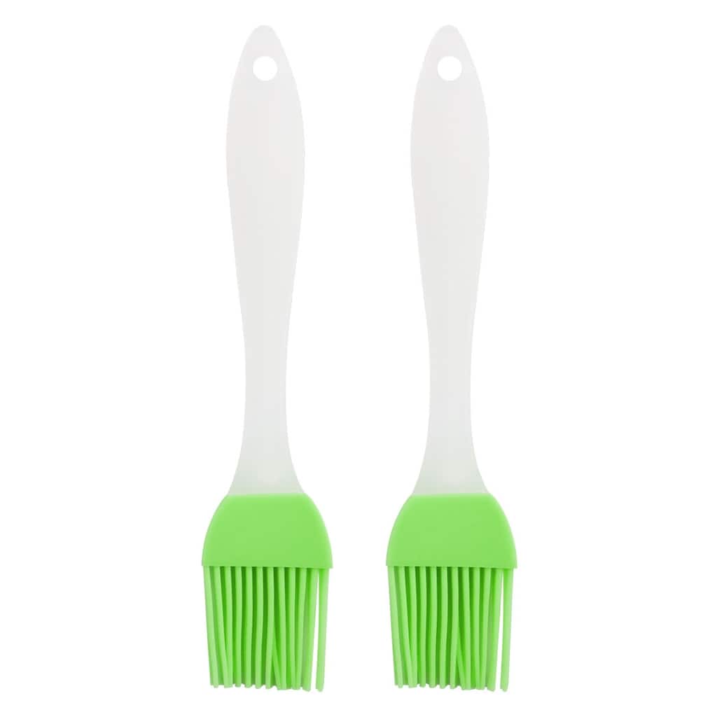2pcs Flexible Silicone Brush Heat Resistant Non-Stick Utensils - Green - 6.7" x 1.2"(L*W)
