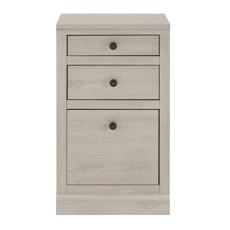 Hinesburg 40 in. Corner Desk with USB Chargers and 3-drawer File Cabinet by iNSPIRE Q Classic