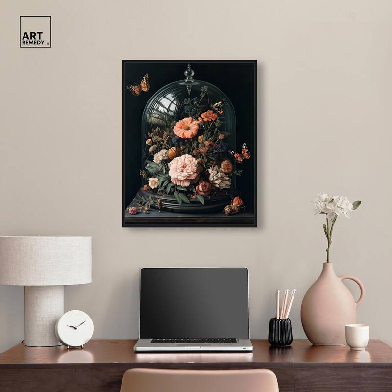 Bell Jar Garden I Canvas by Art Remedy