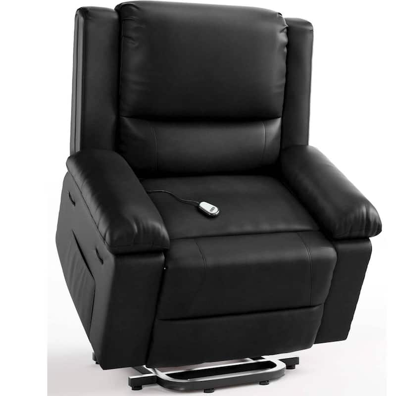 37.4" Heat and Massage Electric Power Lift Recliner Sofa Chair - Black