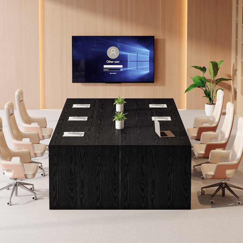 78.7" Conference Table, Wood Office Meeting Table, Boardroom Seminar Business
