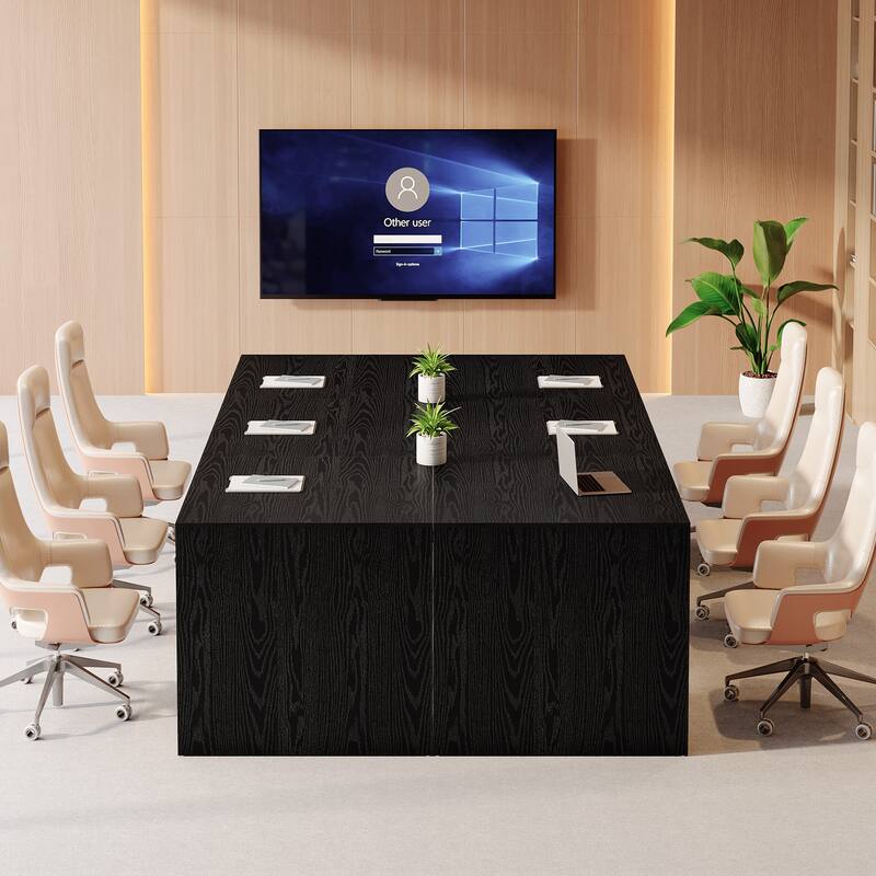 78.7" Wood Conference Table, Office Meeting Table, Boardroom Seminar Business Table