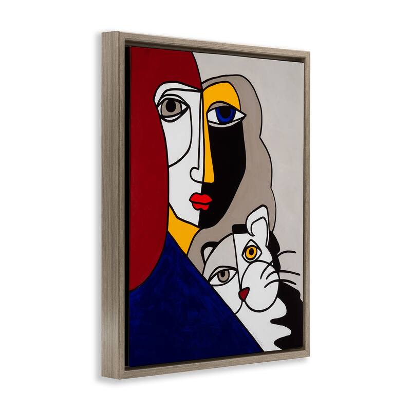 Stupell Bold Primaries Mod Portraits Framed Floater Canvas Wall Art Design By Ruth Fromstein