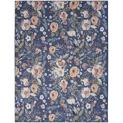Nudaz Power Loomed Floral Non Skid Area Rug By HomeRoots - 8' x 10'