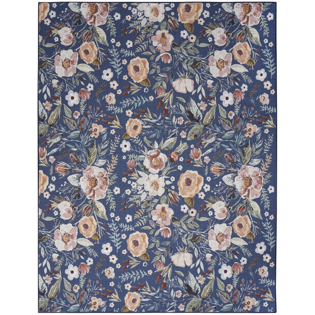 Numev Power Loomed Floral Non Skid Area Rug By HomeRoots - 3'6"