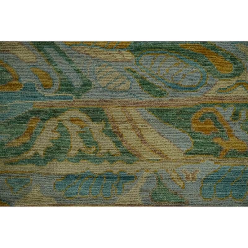 Vegetable Dye Wool Oushak Turkish Large Rug, Geometric Carpet - 14' 1'' X 10' 3''