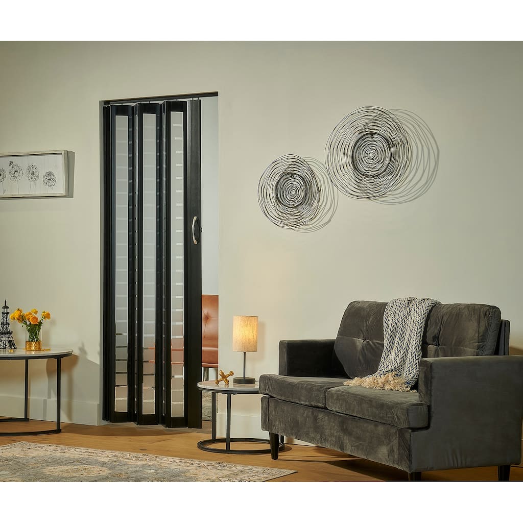 Homestyle Metro Black Squares PVC 36-inch Folding Door