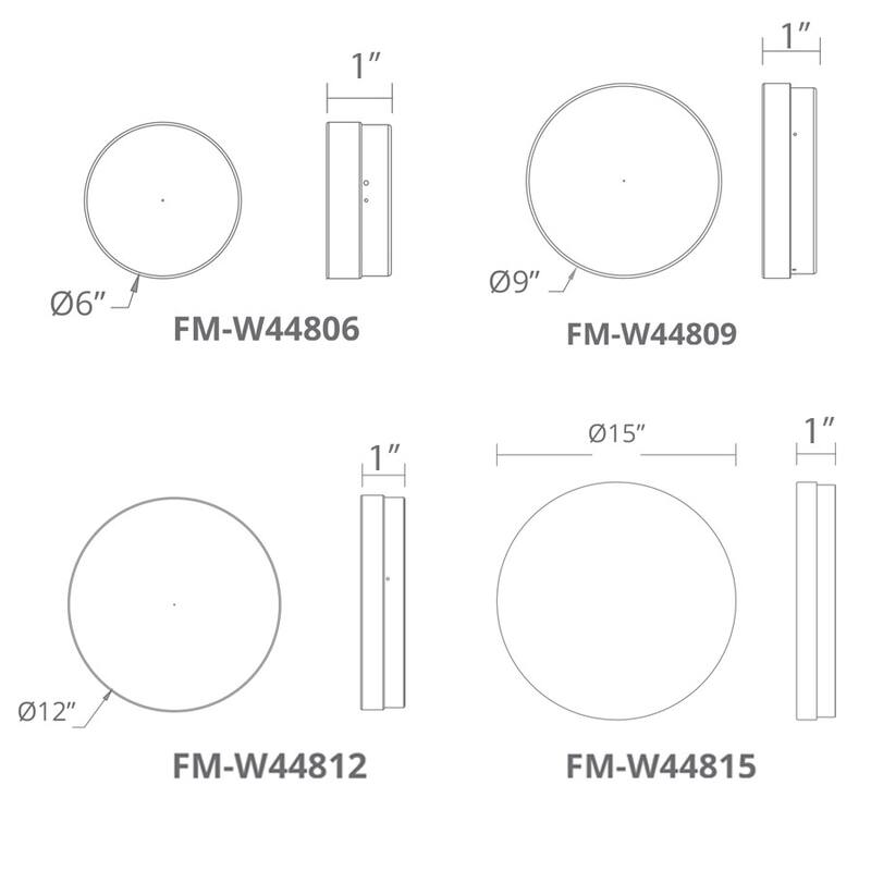Modern Forms FM-W44812-27 Pi 12" Wide LED Flush Mount Drum Ceiling
