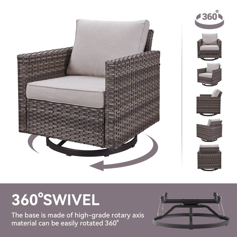 Outdoor Swivel Glider Chairs with Soft Cushion