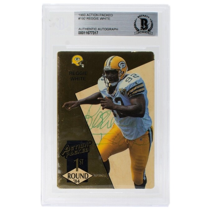 Shop Reggie White Packers Signed 1993 Action Packed 192 Football