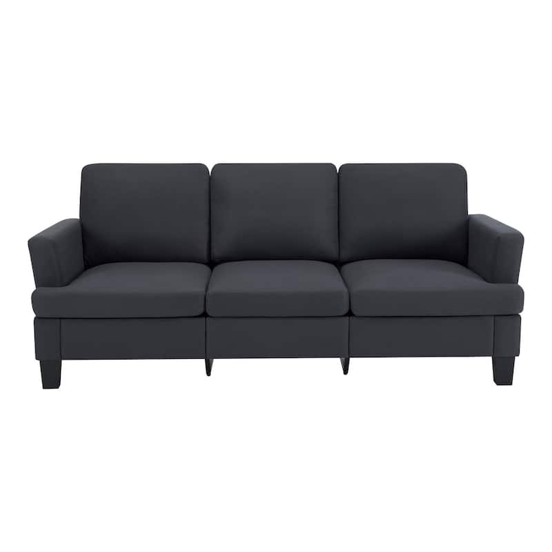 HomeRoots 84" Dark Gray Linen Sofa