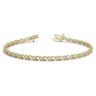 Marquee 1/4 Carat TW Hugs and Kisses Diamond Bracelet in 10K Yellow Gold
