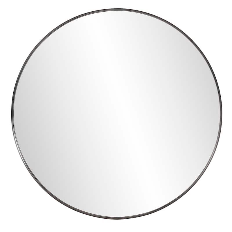 Allan Andrews Round Black Metal Framed Steele Wall Mirror