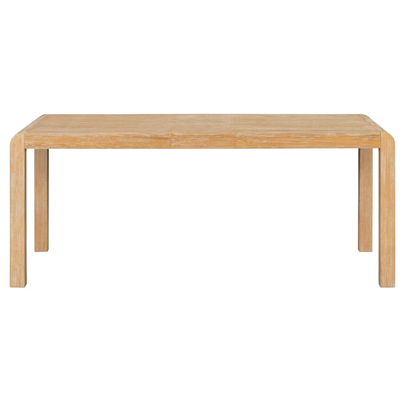 6-Piece Vintage Extendable Dining Table Set for 4-6 with 4 Upholstered Chairs & Bench, Rustic Wire-Brushed Kitchen Table