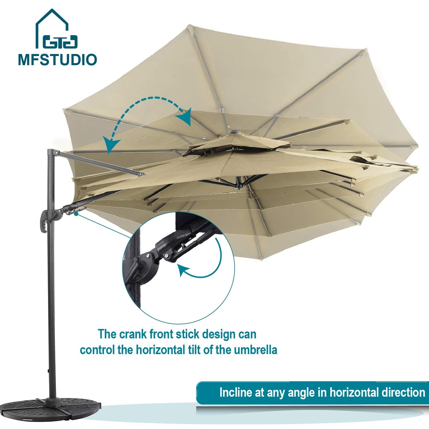Shop Black Friday Deals On Mf Studio 11ft Cantilever Umbrella With Tilt And 360 Degree Rotating System Overstock 31058350