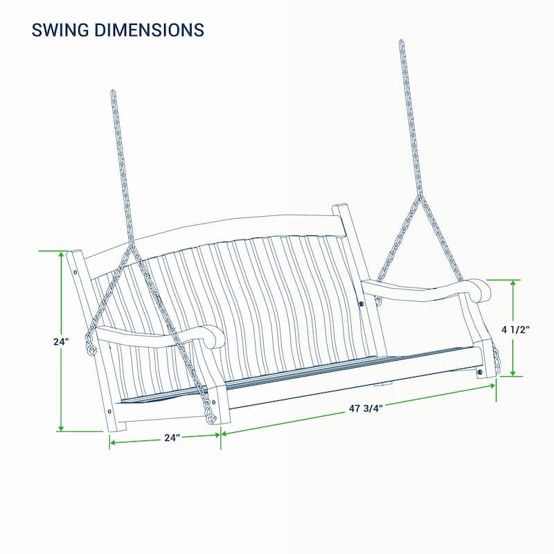 Cambridge Casual Sherwood Solid Teak Wood Porch Swing