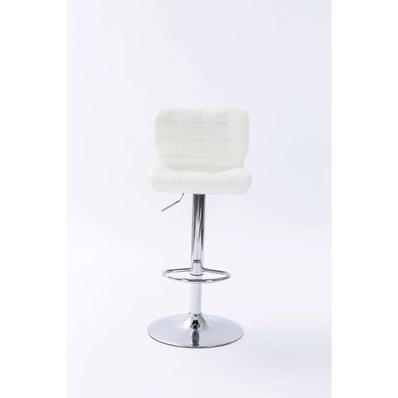 Tufted Wingback Modern Adjustable Modern Swivel Height barstools counter stool for Kichen Island set of 2, White