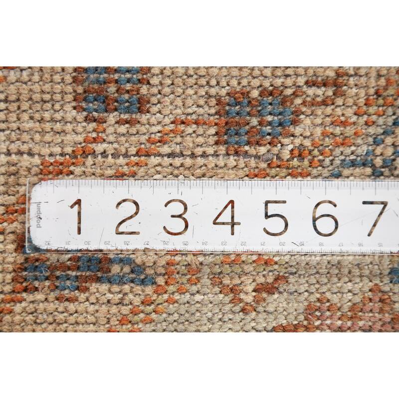 Hand Knotted Oriental 100% Wool Carpet Transitional Medallion Peach Oushak Area Rug - 5' 11'' X 2' 6''