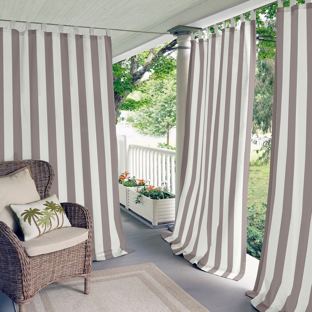 Elrene Highland Stripe Indoor/ Outdoor Single Curtain Panel